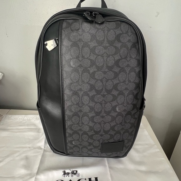 Coach Signature Black and Gray Men's Backpack